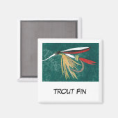 Magnet d'art de pêche à la truite (Recto/Verso)