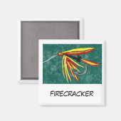 Magnet d'art de pêche à la volée "Firecracker" (Recto/Verso)