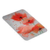 Magnet d'art floral au pavot rouge aquarelle (Côté Droit)