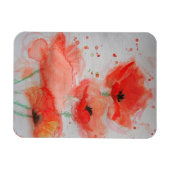Magnet d'art floral au pavot rouge aquarelle (Horizontal)
