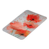 Magnet d'art floral au pavot rouge aquarelle (Côté Gauche)