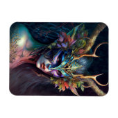 Magnet d'art Imaginaire de femme Elf Horned (Horizontal)