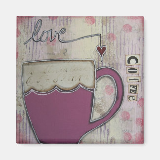 Magnet d'art "Love Coffee" par Nancy Lefko