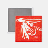 Magnet d'art "Midge Red" de truites (Recto/Verso)
