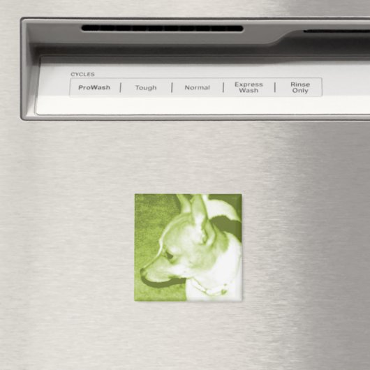 Magnet d'art pop Chihuahua vert (In Situ (Lave-vaisselle))