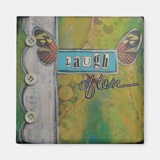 Magnet d'art "Rire souvent" par Nancy Lefko (Devant)