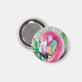 Magnet d'art unique et cool représentant un flaman (Recto/Verso)
