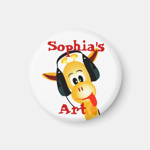 Magnet d'artisanat d'enfant en Girafe personnalis