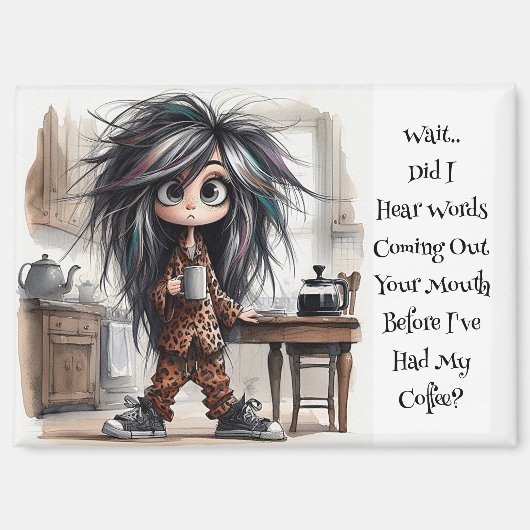 Magnet d'attente de la dame au café (Recto)