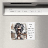 Magnet d'attente de la dame au café (In Situ (Lave-vaisselle))