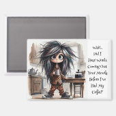 Magnet d'attente de la dame au café (Recto/Verso)