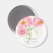 Magnet de Baby shower floral en fleurs printanière (Recto/Verso)