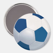 Magnet de balle de soccer bleu et blanc (Recto/Verso)