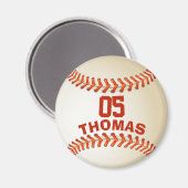 Magnet de base-ball de numéros et de noms personna (Recto/Verso)