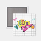 Magnet de bébé des années 80 coloré (Recto/Verso)