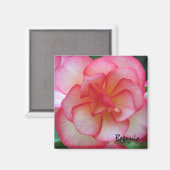 Magnet de Begonia rose et blanc (Recto/Verso)