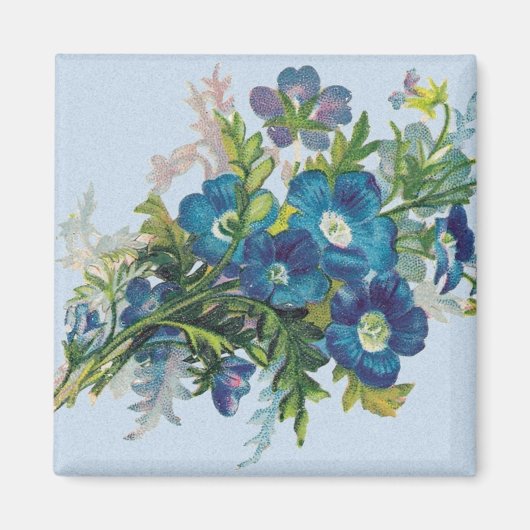 Magnet de belles fleurs bleues (Devant)