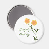 Magnet de belles fleurs, orange (Recto/Verso)