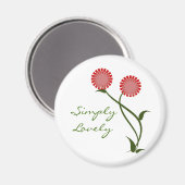 Magnet de belles fleurs, rouge (Recto/Verso)
