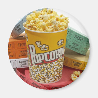 Magnet de billets de films et de pop maïs