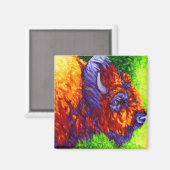 Magnet de bison rouge (Recto/Verso)