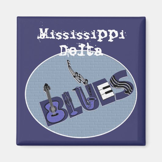 Magnet de blues Delta du Mississippi (Devant)