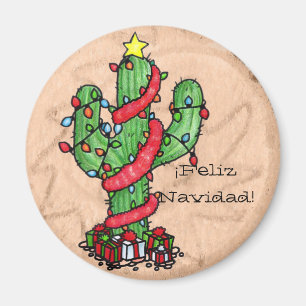 Magnet de cactus de Noël