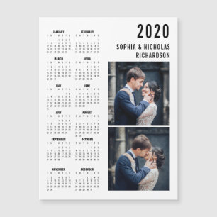 Magnet de calendrier 2020 pour deux photos profess