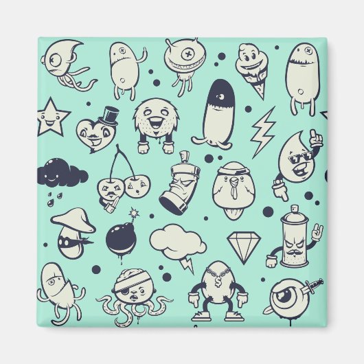 Magnet de caractères de dessin mignon (Devant)