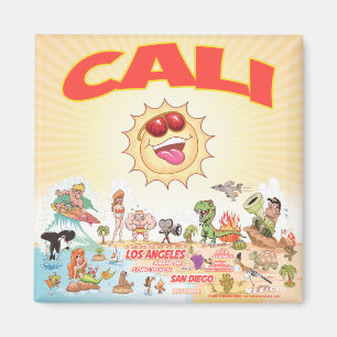 Magnet de caricatures de Cali en Californie du Sud