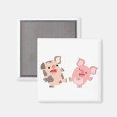 Magnet de caricatures de danse mignonne (Recto/Verso)