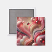 Magnet de Carré d'art Abstrait (Recto/Verso)