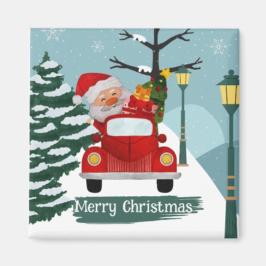 Magnet de Carré de Noël Père Noël (Devant)