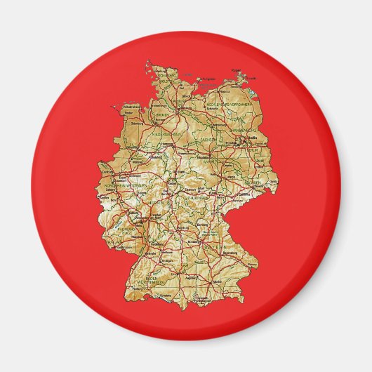Magnet de carte Allemagne (Devant)