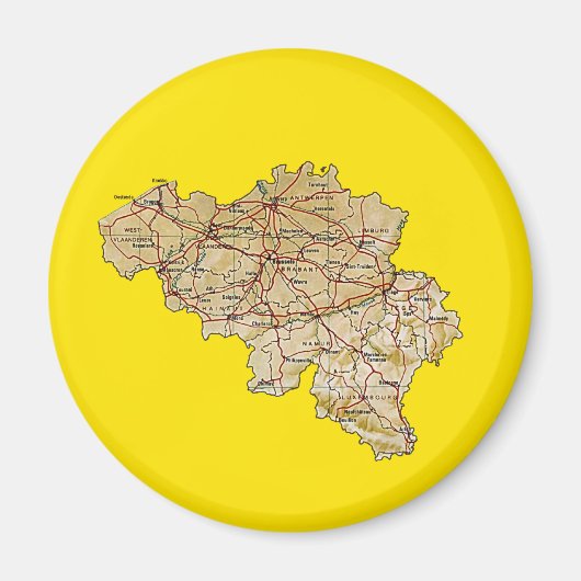 Magnet de carte Belgique (Devant)