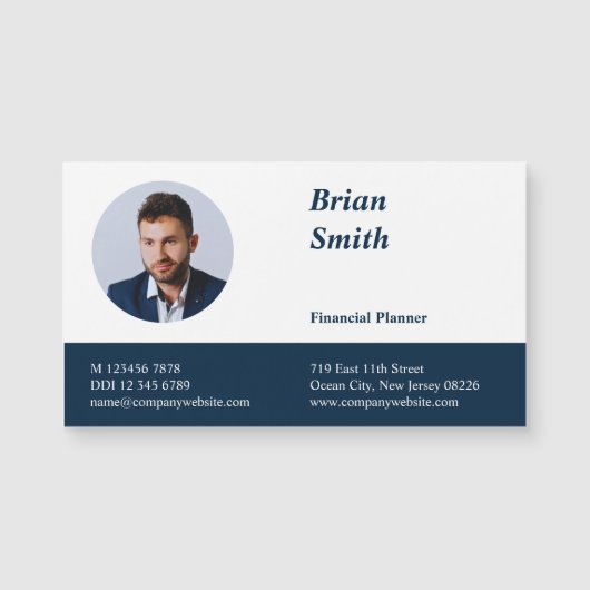 Magnet de carte d'affaires du planificateur financ (Devant)