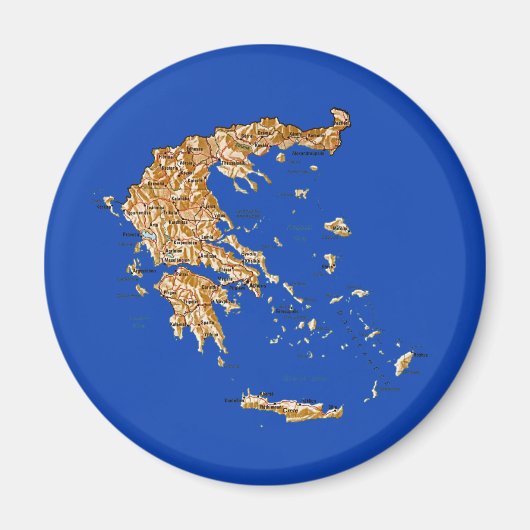 Magnet de carte de la Grèce (Devant)