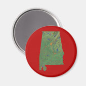 Magnet de carte de l'Alabama (Recto/Verso)