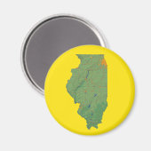 Magnet de carte de l'Illinois (Recto/Verso)