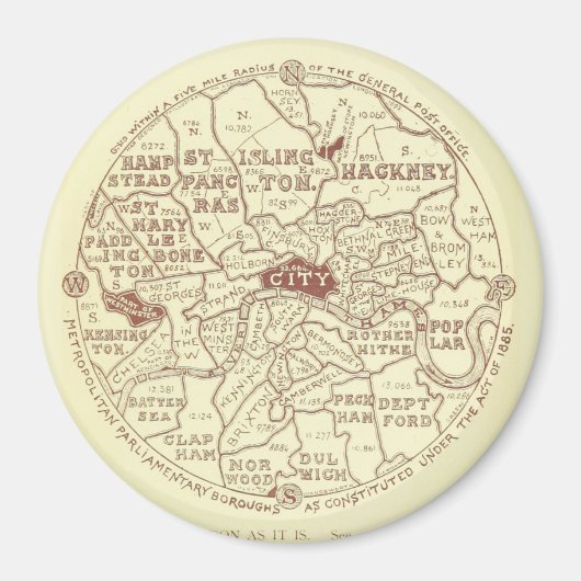 Magnet de carte de Londres (Devant)