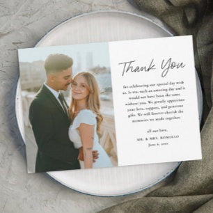 Magnet de carte de remerciement de mariage photo n