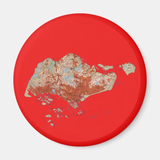 Magnet de carte de Singapour (Devant)