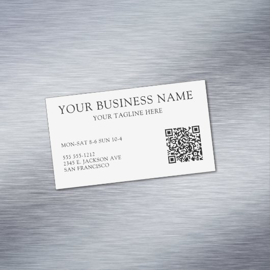 Magnet de Carte de visite de code QR noir moderne (In Situ)