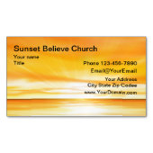 Magnet de carte de visite de coucher du soleil (devant)