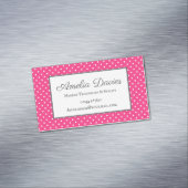Magnet de Carte de visite de Polka Retro Rose fémi (In Situ)