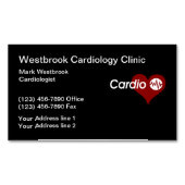 Magnet de Carte de visite moderne du cardiologue M (devant)