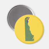 Magnet de carte Delaware (Recto/Verso)