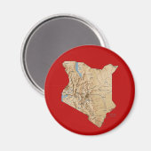 Magnet de carte du Kenya (Recto/Verso)