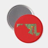 Magnet de carte du Maryland (Recto/Verso)