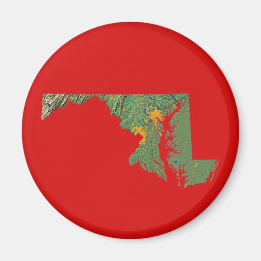 Magnet de carte du Maryland (Devant)